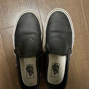 Black leather vans